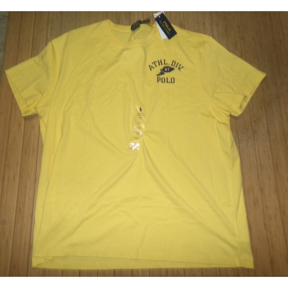 Polo Ralph Lauren Mens Yellow Athl Div 67 Winged Foot Graphic T-Shirt XXL NWT